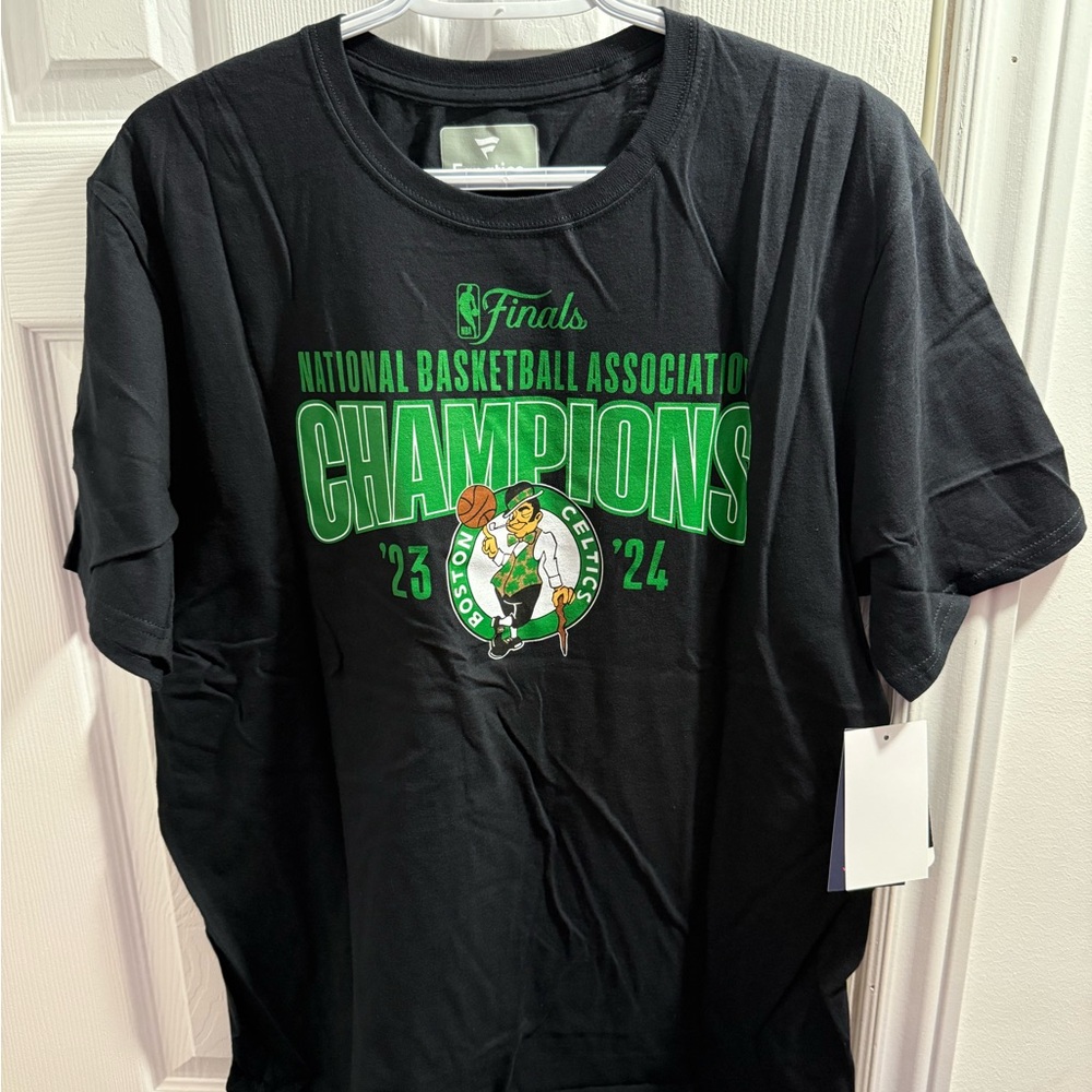 Fanatics Black Boston Celtics Champions Tee with Green Logo